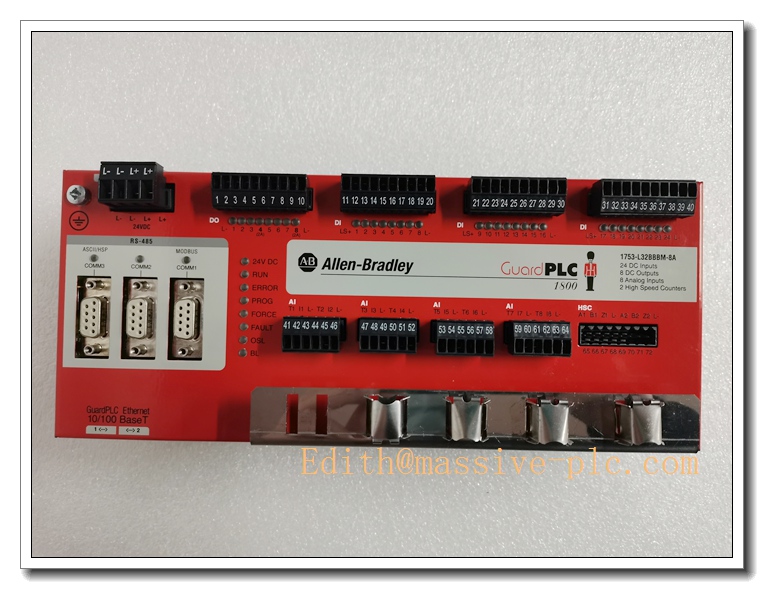 Allen‑Bradley 1753-L32BBBM-8A is a GuardPLC 1600 Integrated Safety Controller
